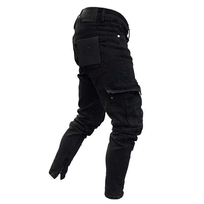Men s Stylish Cargo Jeans with Fit Design and Multiple Pockets for Spring and Summer Streetwear Fashion