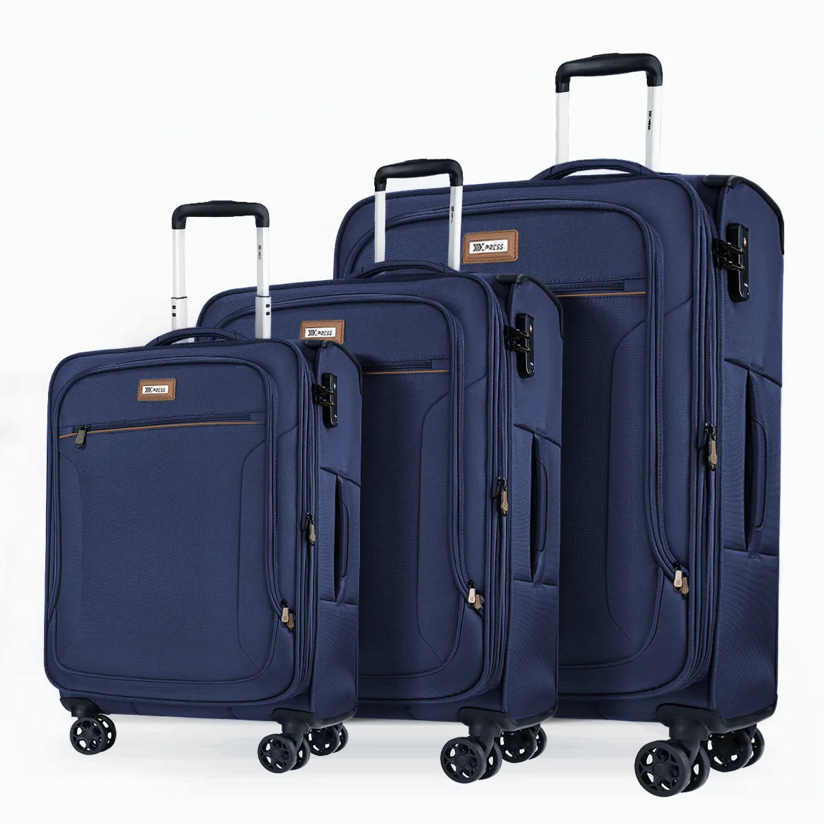 Luggage Sets 3 pieces Softside Expandable Suitcase with Spinner Wheels & TSA Lock Softshell Lightweight Travel Luggage Set