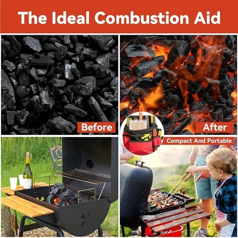 2to100pcs Charcoal Fire Starters – Odorless, BBQFireplace, Wood Stove & Camping. Essential for Kitchen, Outdoor Travel & Cocina