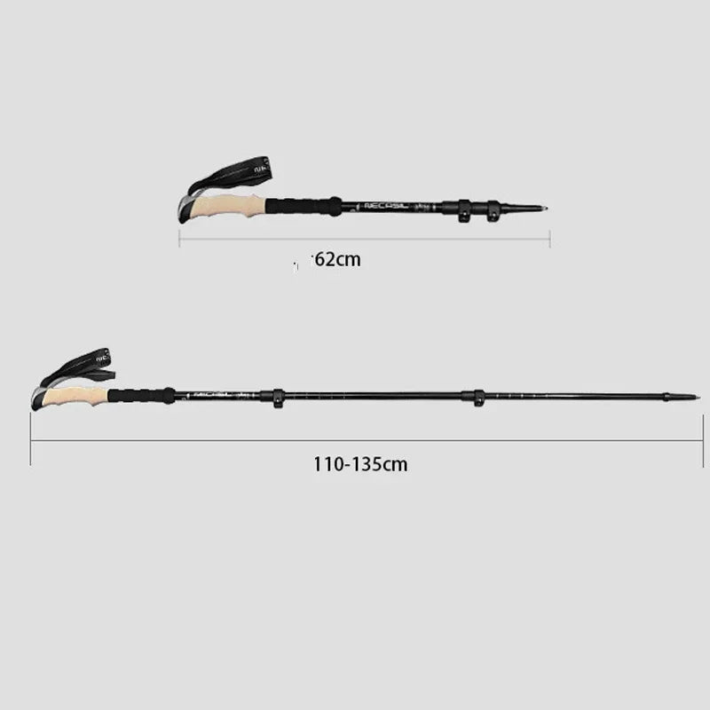 2025 New 2PCS Trekking Poles Walking Sticks Alpenstock Telescopic Ultralight Premium Adjustable with Quick Lock Hiking Cane