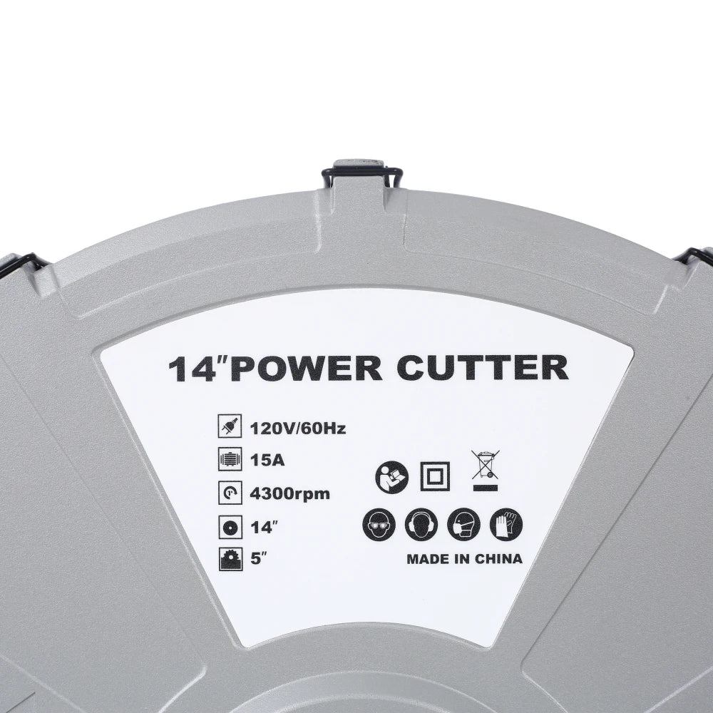 Portable 14" Wet/Dry Electric Corded Circular Concrete Saw/Power Angle Cutter 2600W w/Water Line & Guide Roller (With Blade)