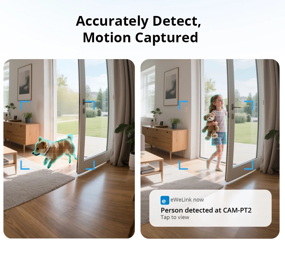 SONOFF CAM Pan-Tilt 2 Smart Indoor Home Security Camera Night Vision 360° Panoramic Human Detection & Motion Detection via Alexa