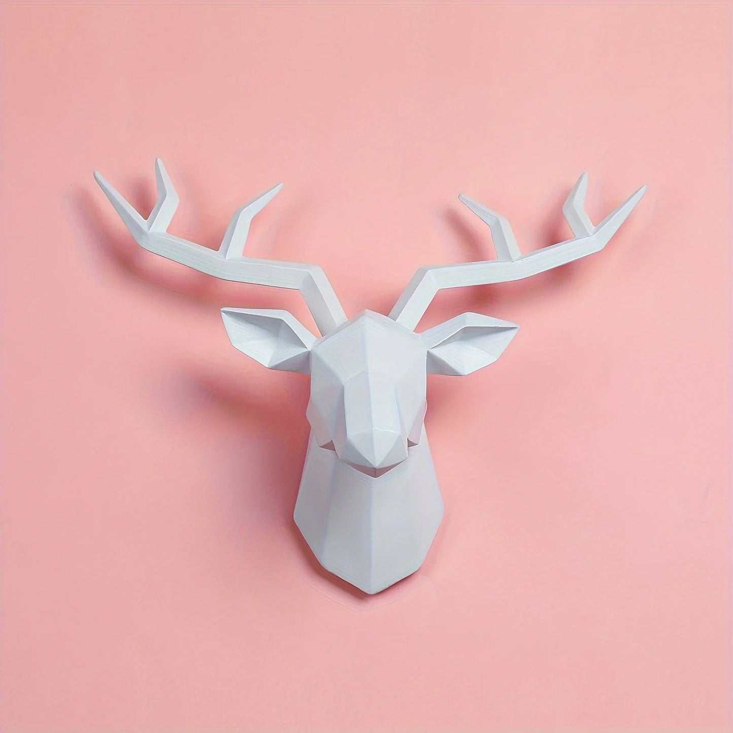 Deer Head Sculpture Animal Statue Figurines Wall Hanging Creative Elk Art Antlers Statuette For Office Decoration Wall Mount