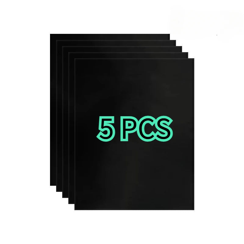 1/2/3/4/5PCS Black BBQ Grill Mat Oven Baking BBQ Grill Mat Microwave Bottom Liners Cooking Kitchen Outdoor Picnic Party Tool