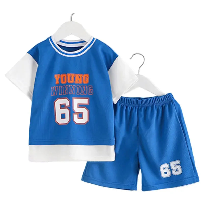 Children's Sports Suit Kids Sets Clothes Boys Girl T-shirt Shorts Summer Cotton Short Sleeve Baby Children Quick DryingClothing