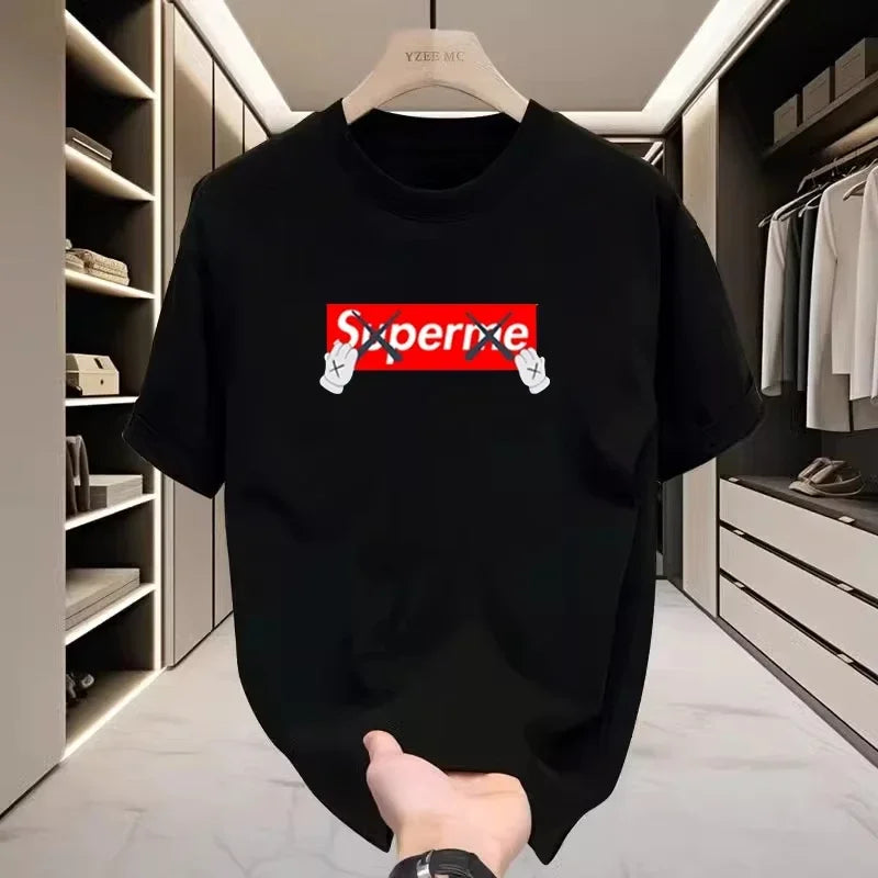Trendy Brand Loose Men and Women Couple Half-sleeved T-shirt Pure Cotton Comfortable Sports Fashion Casual Sports Retro