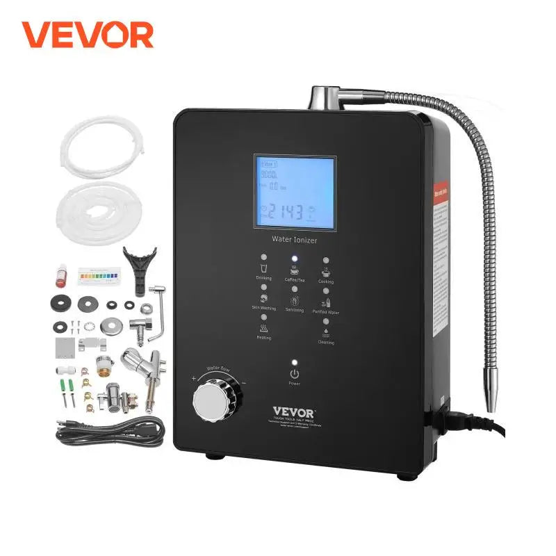 VEVOR Alkaline Water Ionizer Machine pH 3-11.2 Alkaline Acidic Hydrogen Water Purifier 6 Water Settings Home Filtration System