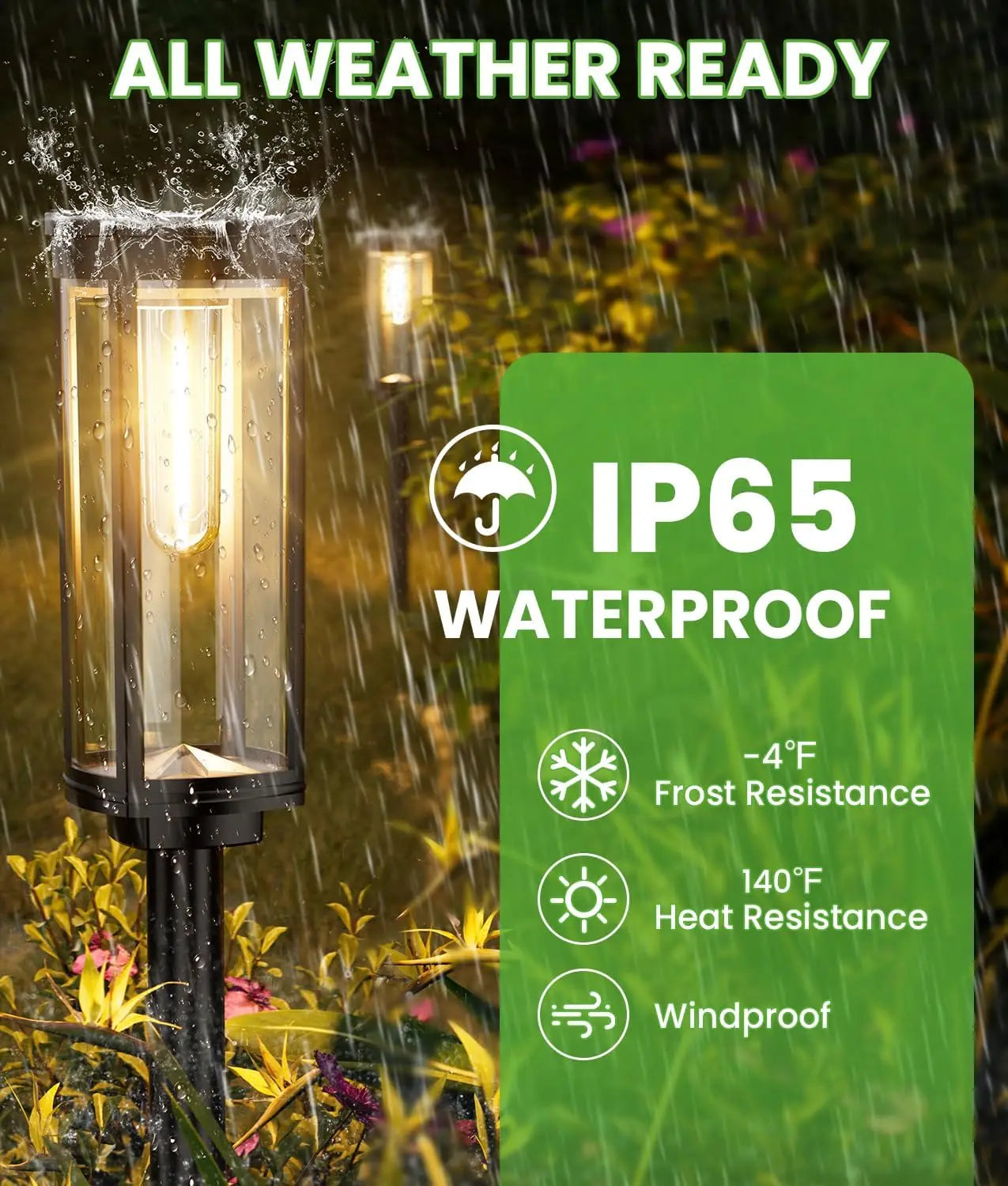 6-Pack Solar Pathway Lights, Waterproof IP65 Auto On/Off, Long-Lasting Outdoor Landscape Lighting for Yard Patio
