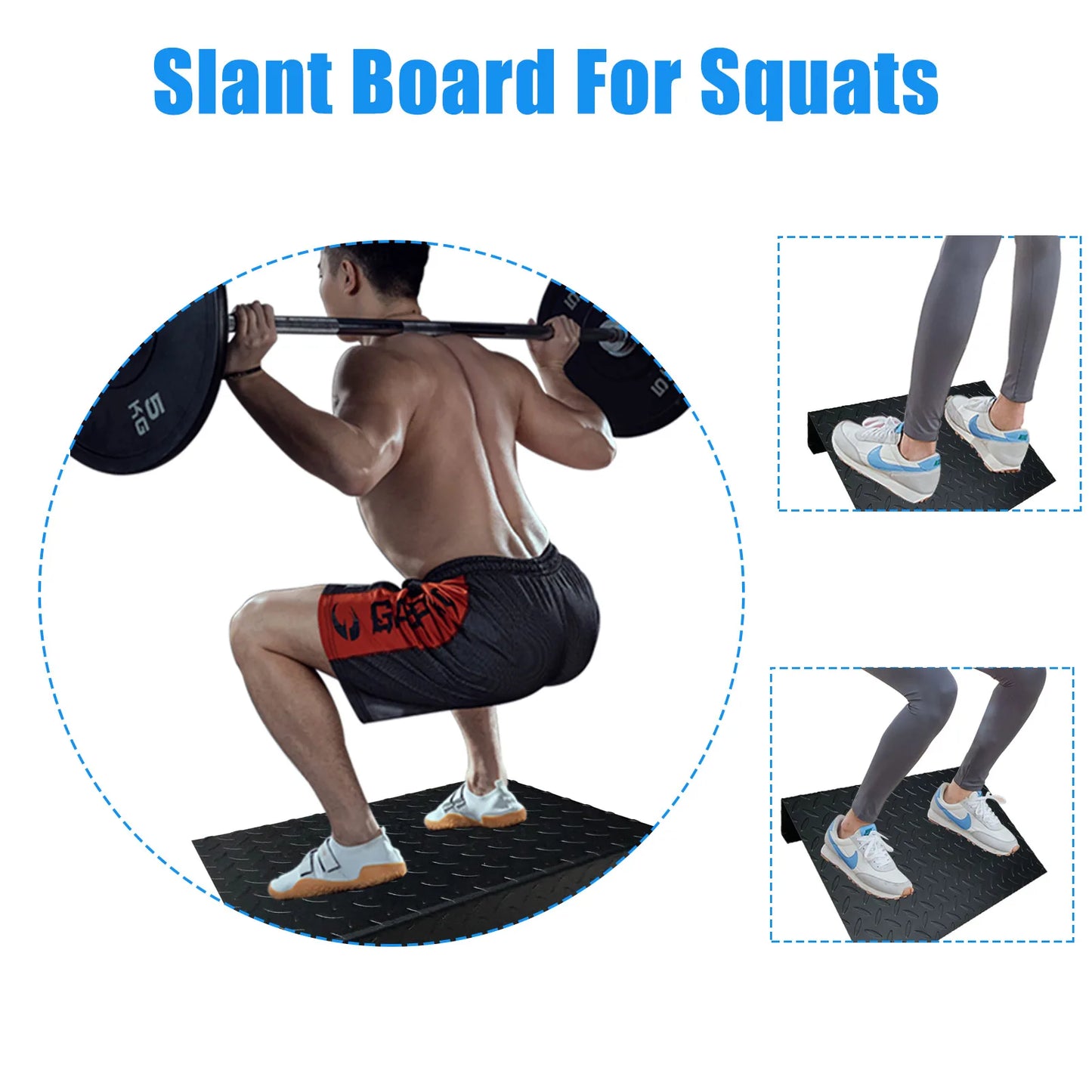 Heavy Duty Steel Extra Wide Slant Board Calf Raise Platform Non-Slip Squat Wedge Calf Stretcher for Fitness Squat and Weightling