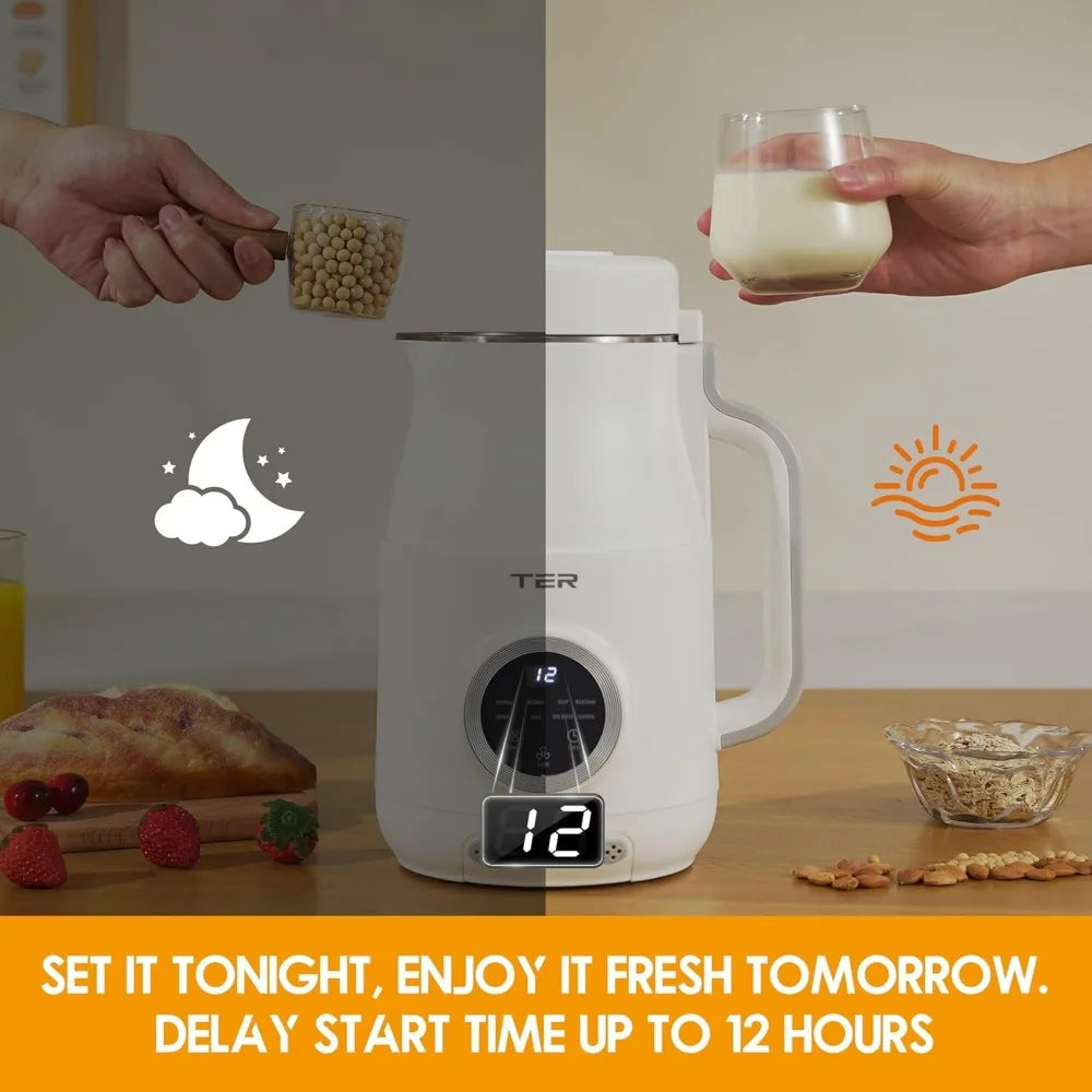 10-in-1 Multifunctional Nut Milk Maker 40oz Electric Blender Machine for Homemade Almond Oat Soy Juice Soup Soybean Milk Maker