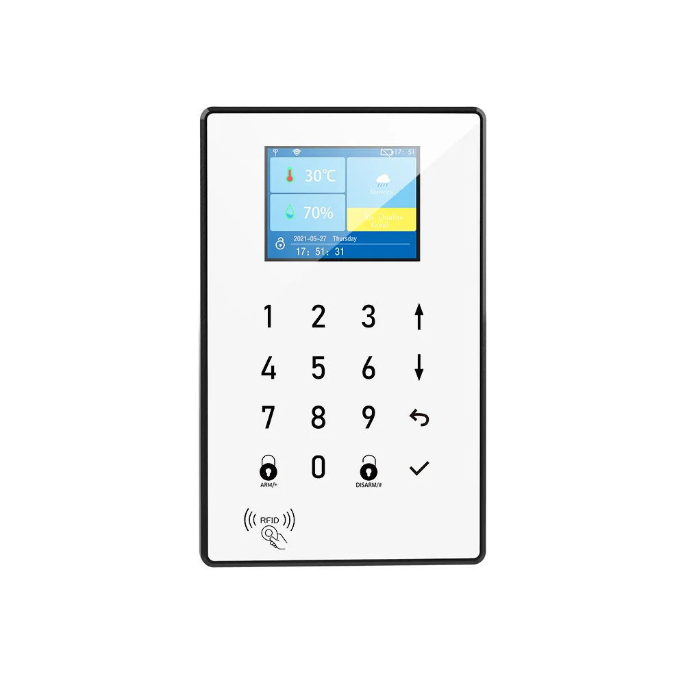 2.8Inch Tuya SmartLife GSM+WIFI Home Security Burglar Alarm System RIFD Touch Keypad PIR Motion Sensor Door Contact Alarm Sensor