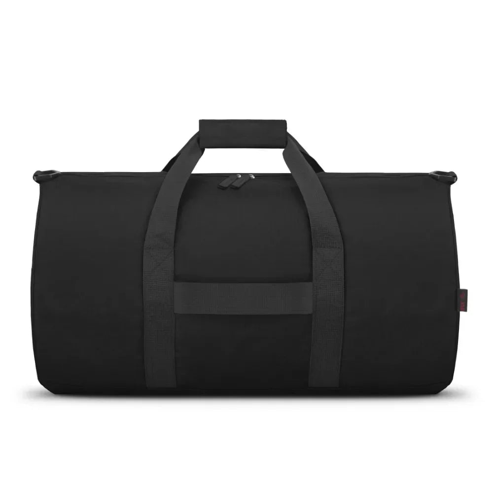 Travel Duffels with Adjustable Shoulder Strap and Luggage Trolley Sleeve, Black