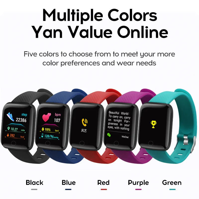 116 Plus Smart Bracelet Waterproof Smart Watch Step Counting Multi Sport Mode Message Reminder Heart Rate Monitor Blood Pressure