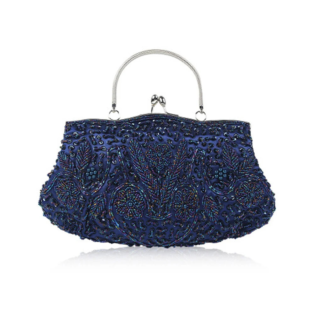 Fashion Retro Women Evening Bags Beaded Ladies Clutch Purse Shoulder Chain Wedding Party Women's Handbag Purses and Handbags