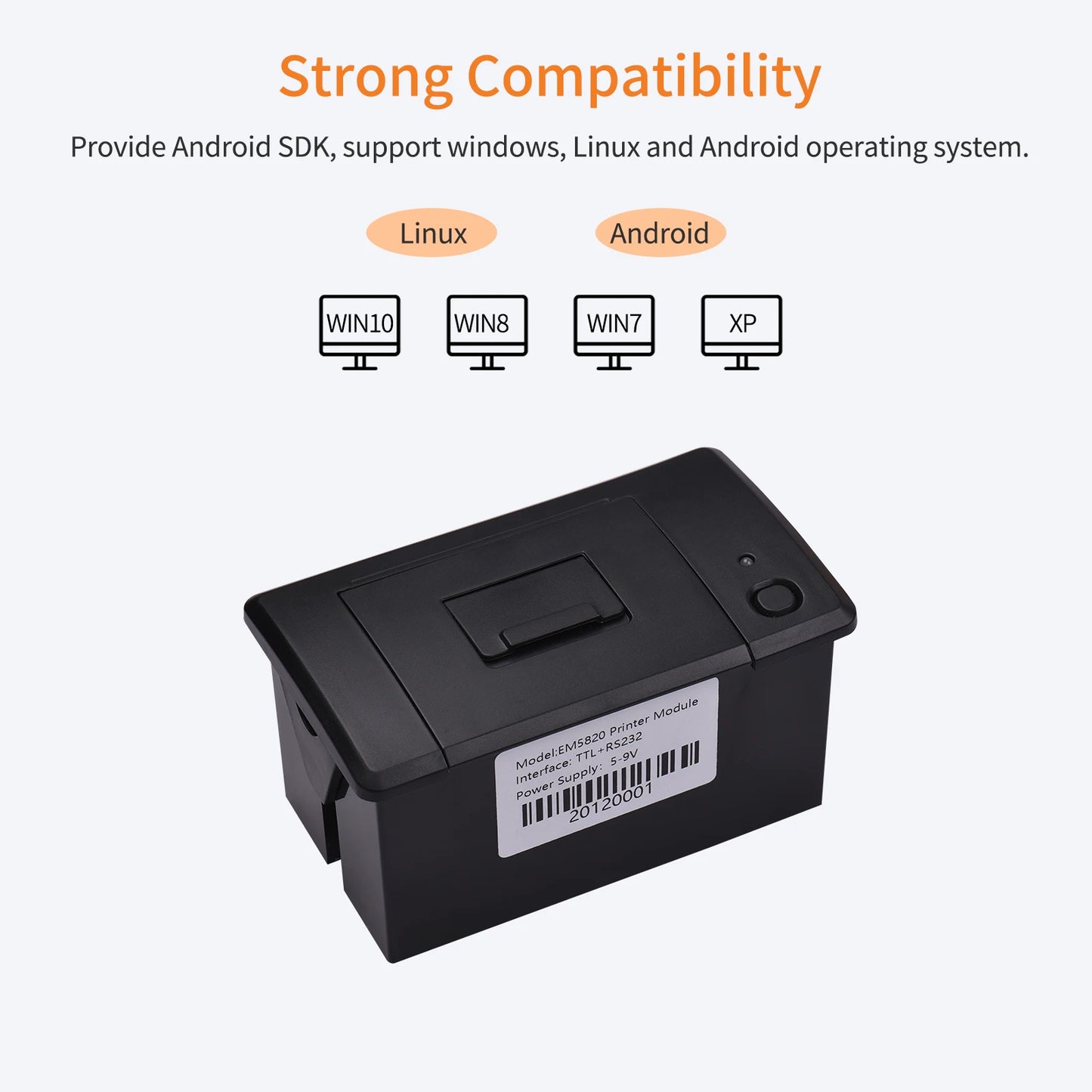 Thermal Receipt Printer 58MM Mini Printing with USB/RS232/TTL Serial Port Support ESC/POS Commands for Weighing Apparatus Cash