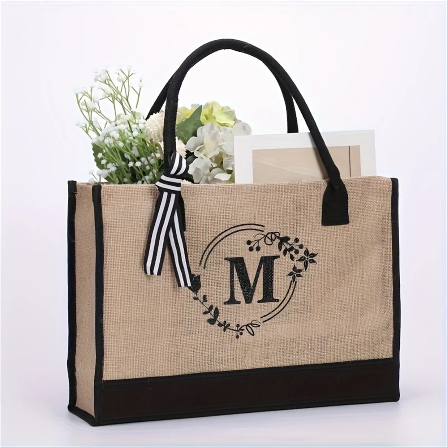 Jute/Canvas bag for work, outdoor, large capacity commuting, art, student, book, women's shoulder bag