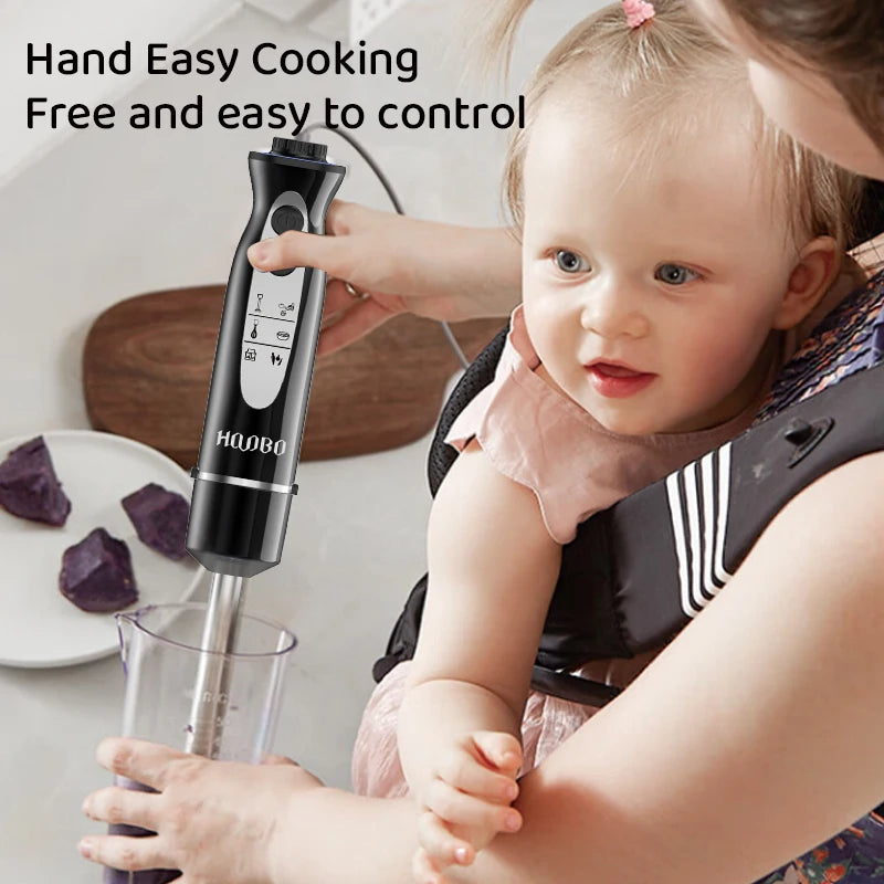 Hand Blender, Immersion Blender with 2 Mixing Speed, Electric Handheld Blender Portable Stick Mixer with Stainless Steel Blades