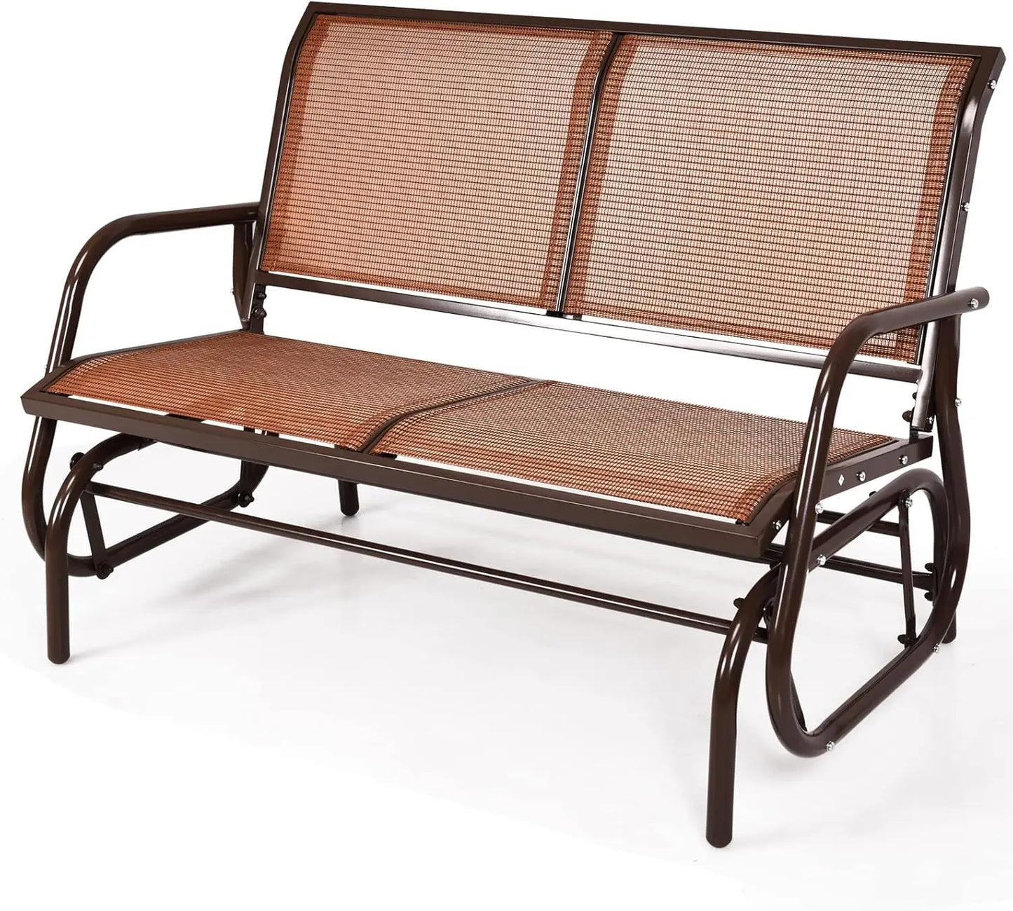 2-Person Outdoor Glider Bench, Patio Double Swing Gliding Chair Loveseat , Porch, Backyard and Poolside