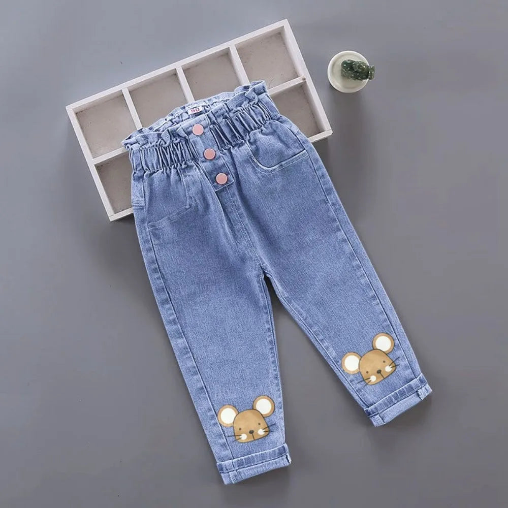 Girls Pants Kids Clothes Children Jeans Cowboy Denim Pants Spring Autumn Fashion Clothing Streetwear Casual Harajuku