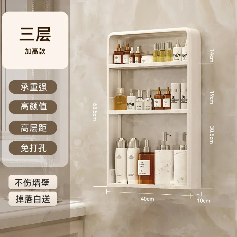 Bathroom Shelf Wall Mounted Waterproof Tissue Box Multifunctional Storage Rack for Toiletries Storage Box Shampoo Organizer