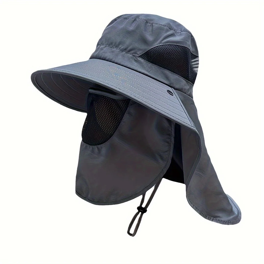 Outdoor Hunting Fishing Cap Breathable Sun Wide Brim UV Protection Fisherman Hat Hiking Fishing Visor Hat with Removable Mask