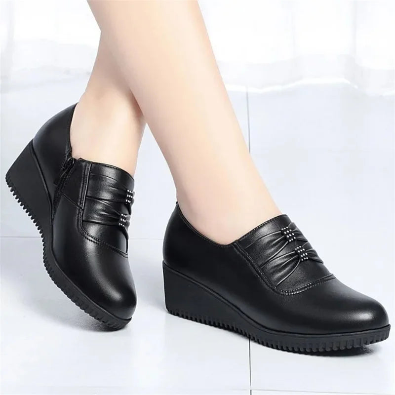 zapatos de mujer women fashion light weight round toe wedge heel shoes lady casual office work footwear lady cool pumps a437