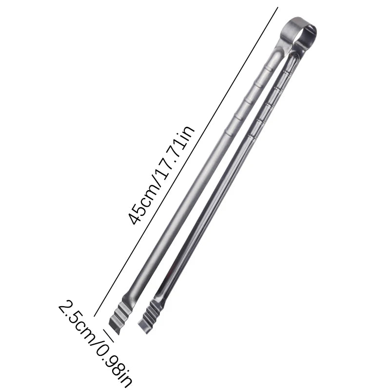 45CM Outdoor Camping Grill Tongs Extra Long Kitchen Tongs Grilling Tongs Clips Stainless Steel Tongs For Cooking Grilling