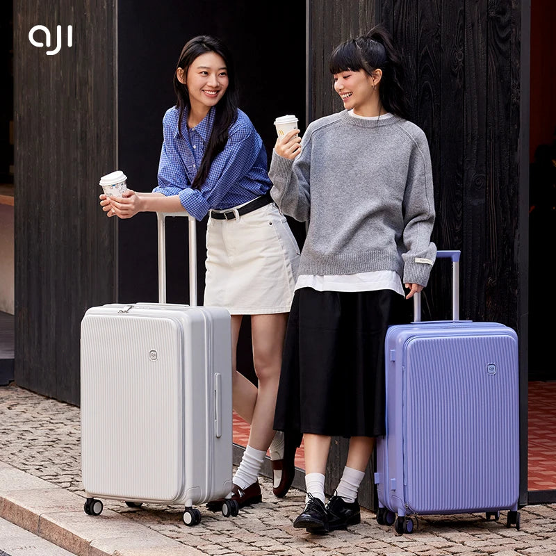 Aji Luggage Travel Suitcase New Design Side Opening Lid With 40MM Expanding Capacity Travel Suitcase 20 24 26 Inch Trolley Bag