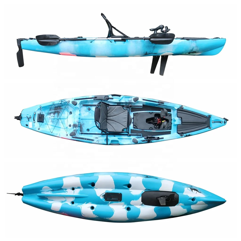 12ft Single Person LLDPE Fishing Kayak Hot Sale Ocean Touring Rowing Boat Vicking Hard Plastic Pedal Kayak 3 Year Warranty