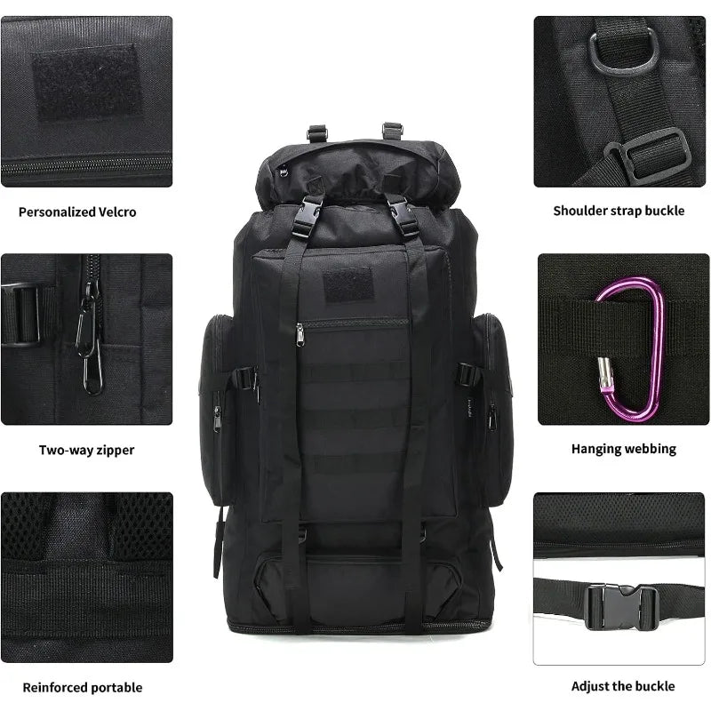Hiking Backpack for Men 70L/100L Camping Backpack Military Rucksack Molle 3 Days Assault Pack for Climbing