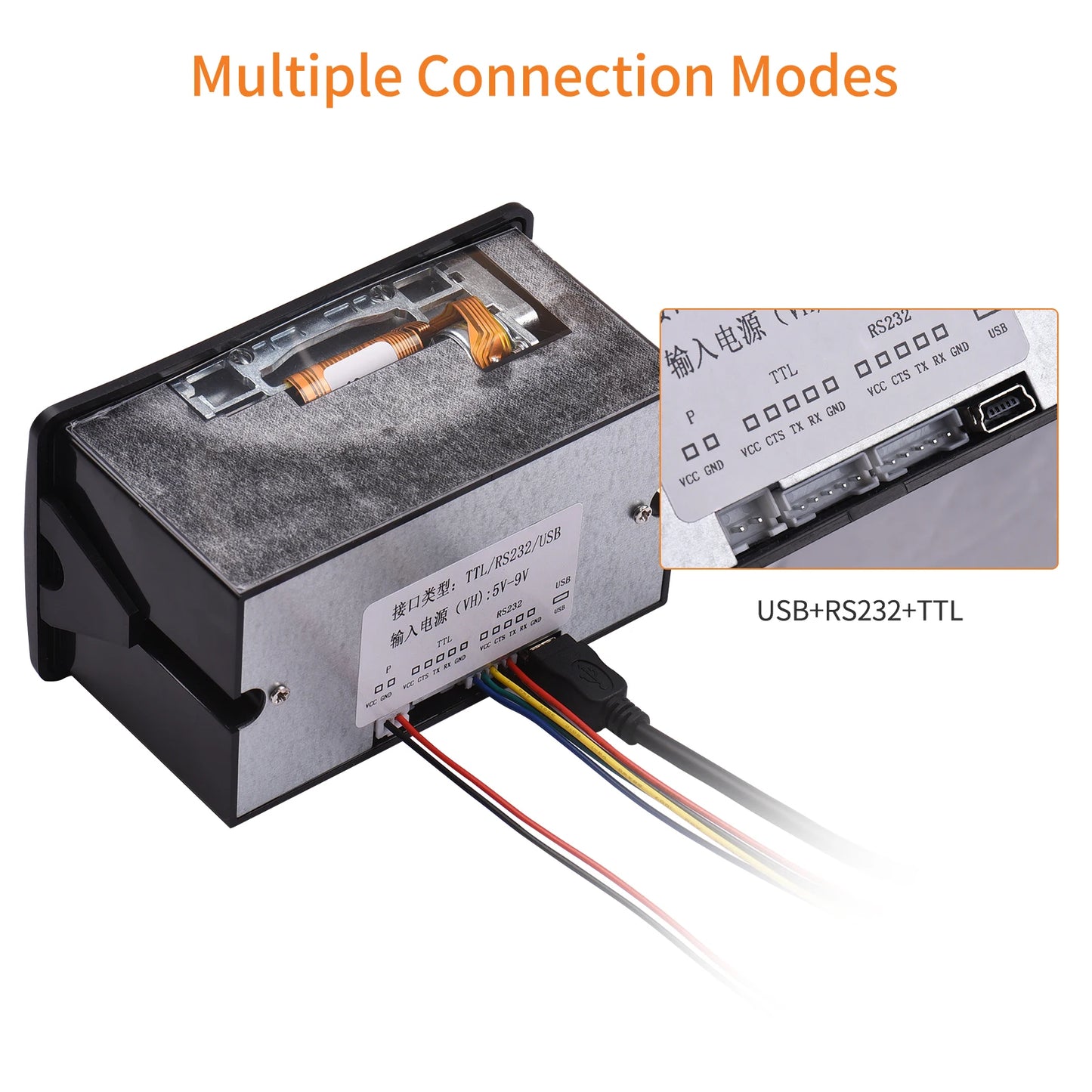 Thermal Receipt Printer 58MM Mini Printing with USB/RS232/TTL Serial Port Support ESC/POS Commands for Weighing Apparatus Cash