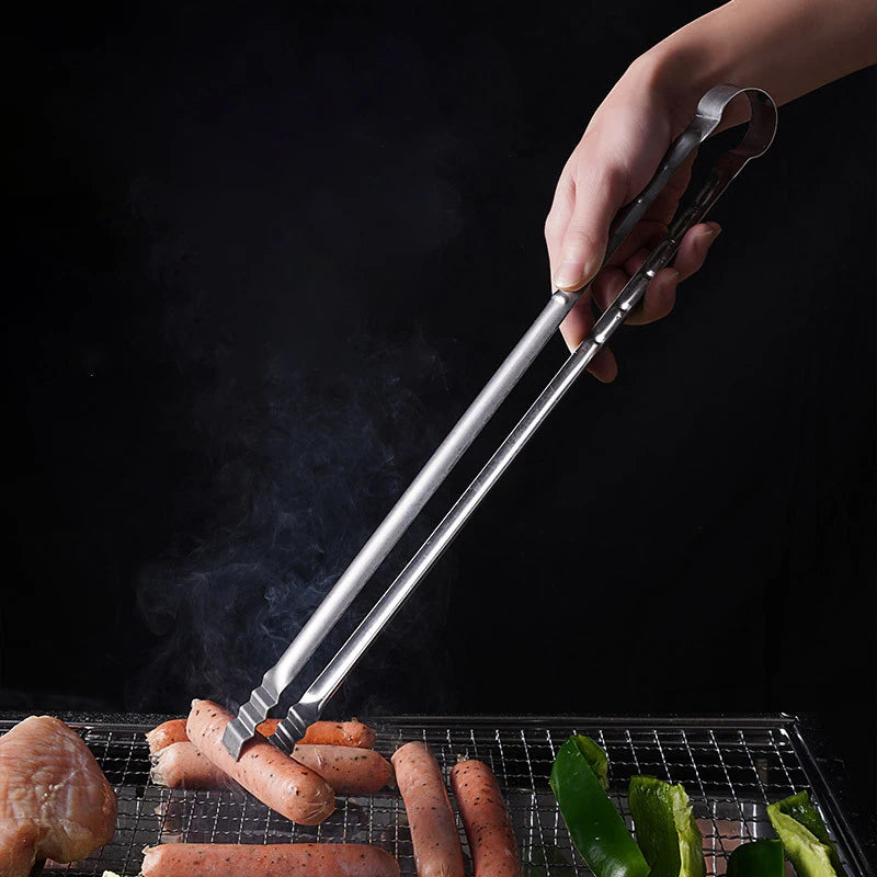 45CM Outdoor Camping Grill Tongs Extra Long Kitchen Tongs Grilling Tongs Clips Stainless Steel Tongs For Cooking Grilling
