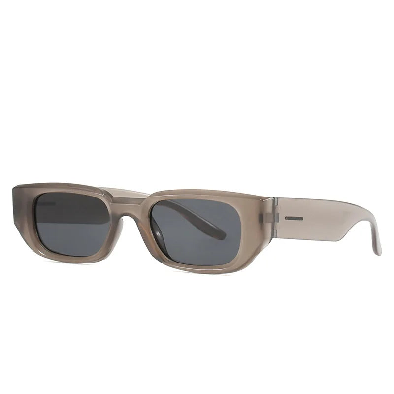 Men Vintage Rectangle White Frame Sunglasses Fashion Retro Brand Designer Sun Glasses UV400 Shades Eyewear Women Goggles