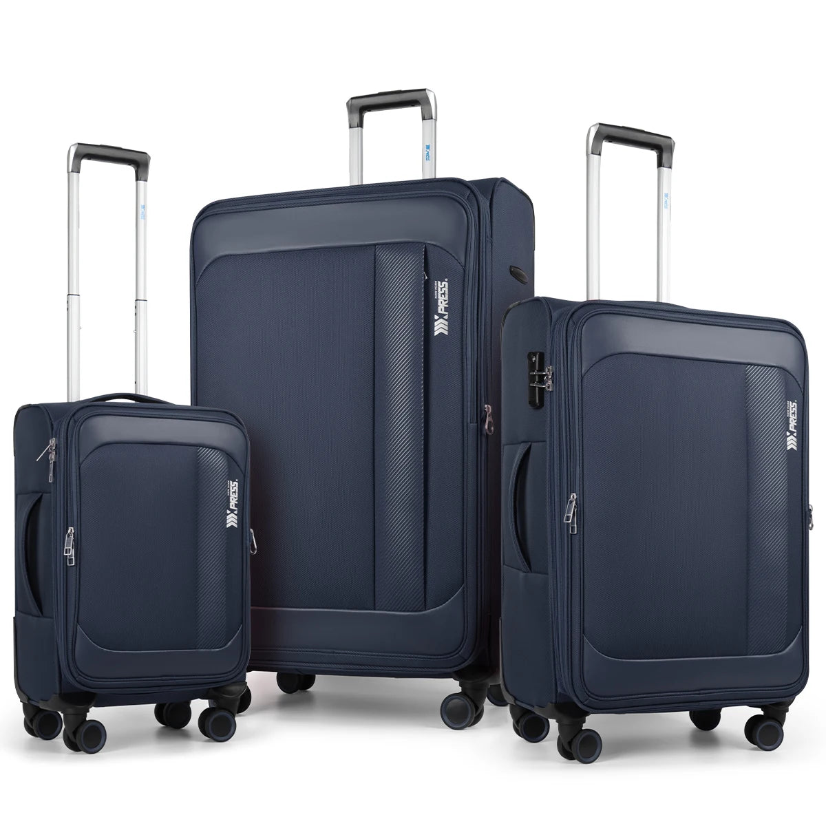 3 Piece Luggage Set Softside Expandable Suitcase with Spinner Wheels & TSA Lock Softshell Lightweight Travel Luggage Set