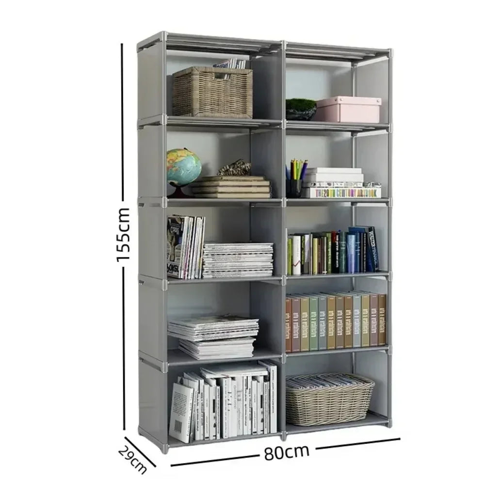 Simple Bookshelf Storage Rack Floor Standing Desk Bookshelf Simple Modern Student Storage Rack Storage Combination Cabinet