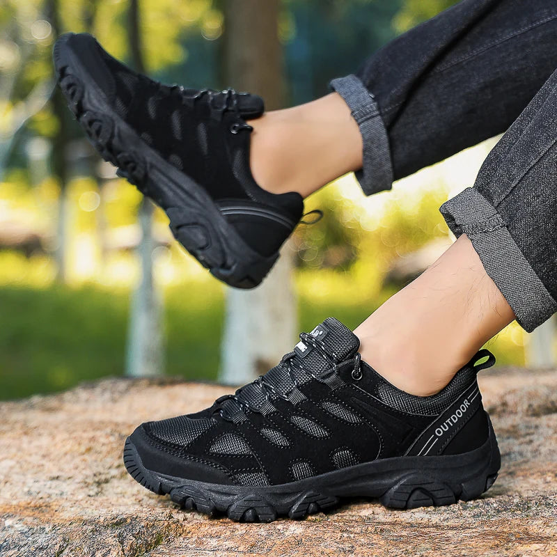 Men‘s Hiking Shoes Breathable Outdoor Trainers Lace-up Trekking Sneakers Hunting Tactical Boots Walking Sports Shoes Wading Shoe