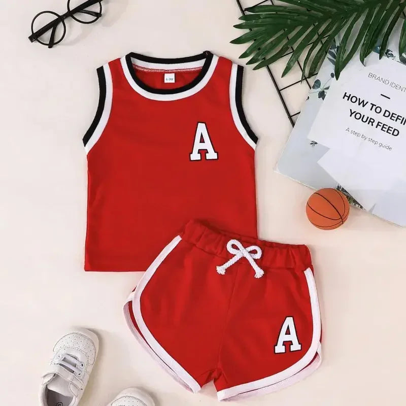 2Pcs Children's Summer Basketball Sets Quick-drying Suits Boys Girls Sport Vest+Shorts Teen Casual Sleeveless Outfits