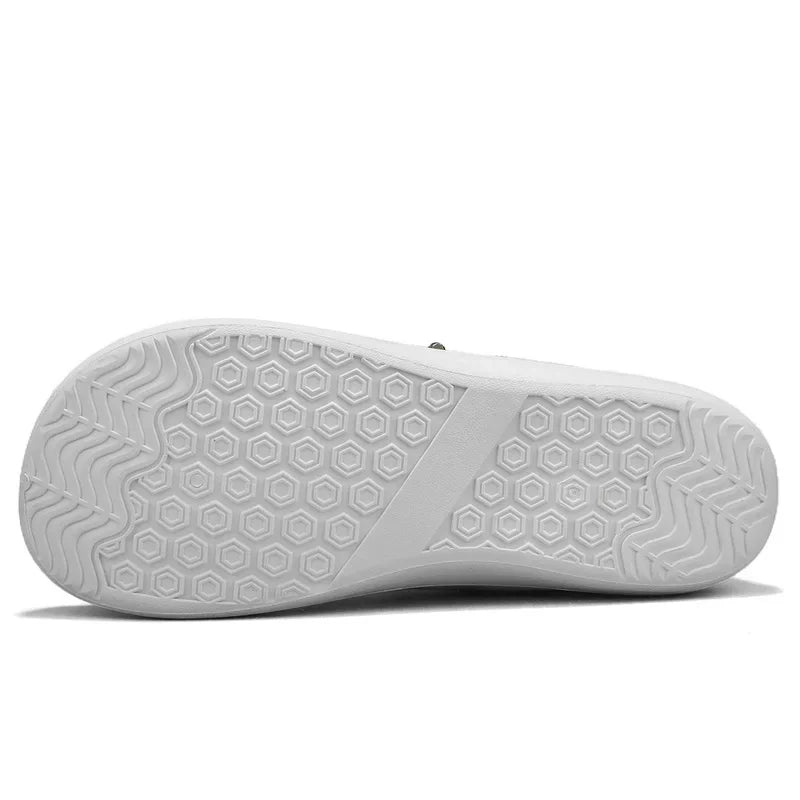 Mens Wide Toe Barefoot Shoes Unisex Canvse Casual Sneakers Lightweight Adjustable Slip on Walking Shoes for Male Zero Drop Flats