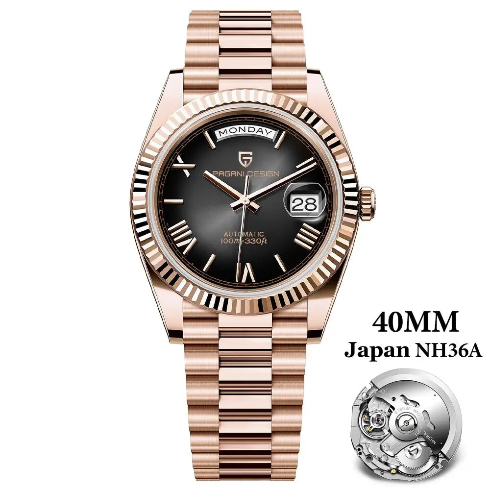 PAGANI DESIGN DD40 Men's Watches 2025 Top Luxury Automatic NH36A Mechanical Wristwatches AR Sapphire Mirror Watch For Men Clock