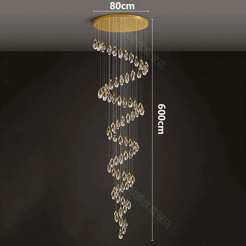 Modern home decoration crystal chandelier, stair Pendant lamp, living room Pendant lights, interior lighting