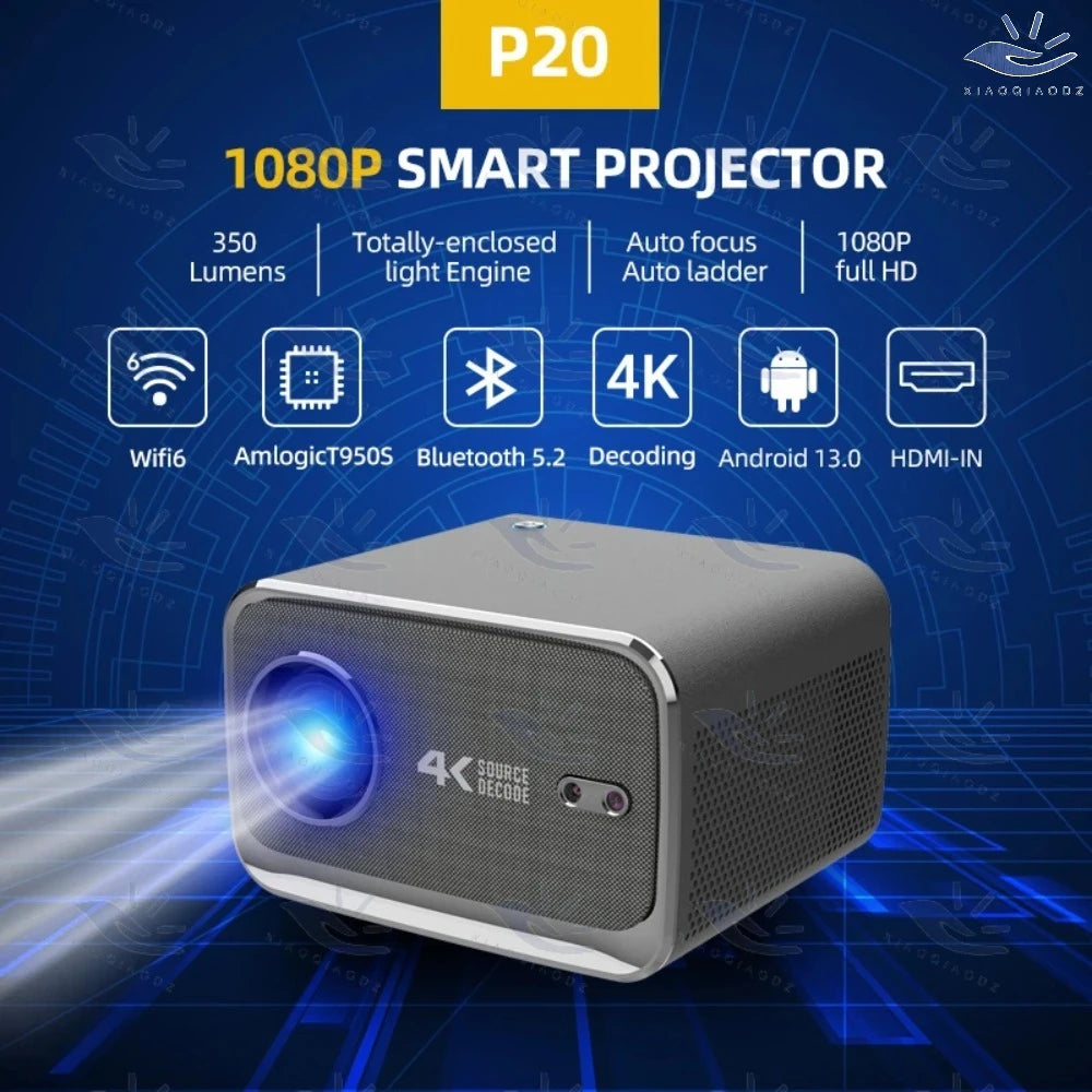 XIAOQIAODZ 4K Projector Home Theater Smart LED 1080P Native Android Video Game Phone Cinema Full HD Wifi BTEducate Auto Focus