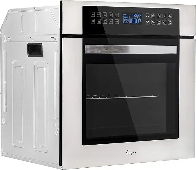 Empava 24 Inch Electric Single Wall Oven 10 Cooking Functions Deluxe 360° ROTISSERIE with Sensitive Touch Control