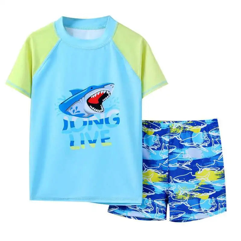 Summer Children Boys Round Neck Sports Tops+ Shorts Sets Fashion Breathable Casual Clothes Sets