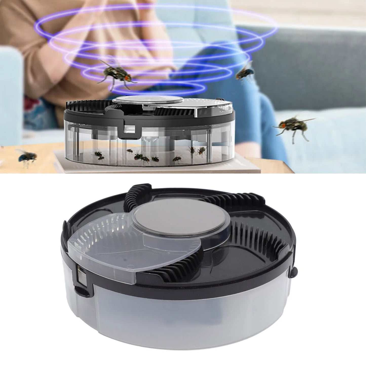 ABS Fly Catcher Pest Trap Device Fly Catcher Pest Trap Device USB Power Supply ABS Automatic Pest Catcher for Restaurant Kitchen