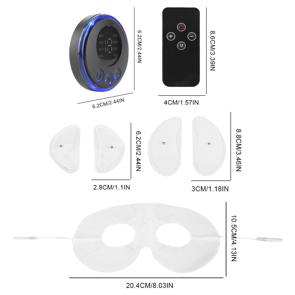 EMS Facial Massager Current Muscle Stimulator 8 Modes 19 Levels Facial Lifting Device Face Tightening Tool for Neck Face