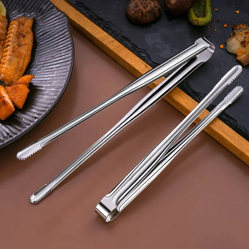 Stainless Steel Grill Tongs BBQ Steak Food Clip Bread Tong Cooking Outdoor Grilling Non-stick Steak Clamp Kitchen Gadgets