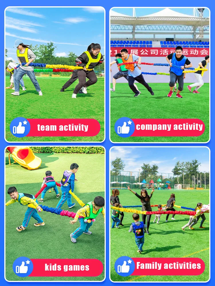 Outdoor Games Team Building Develop Sport Entertainment Toys Children Elasticity Rope Circle Running Push for Kids Sensory Rope