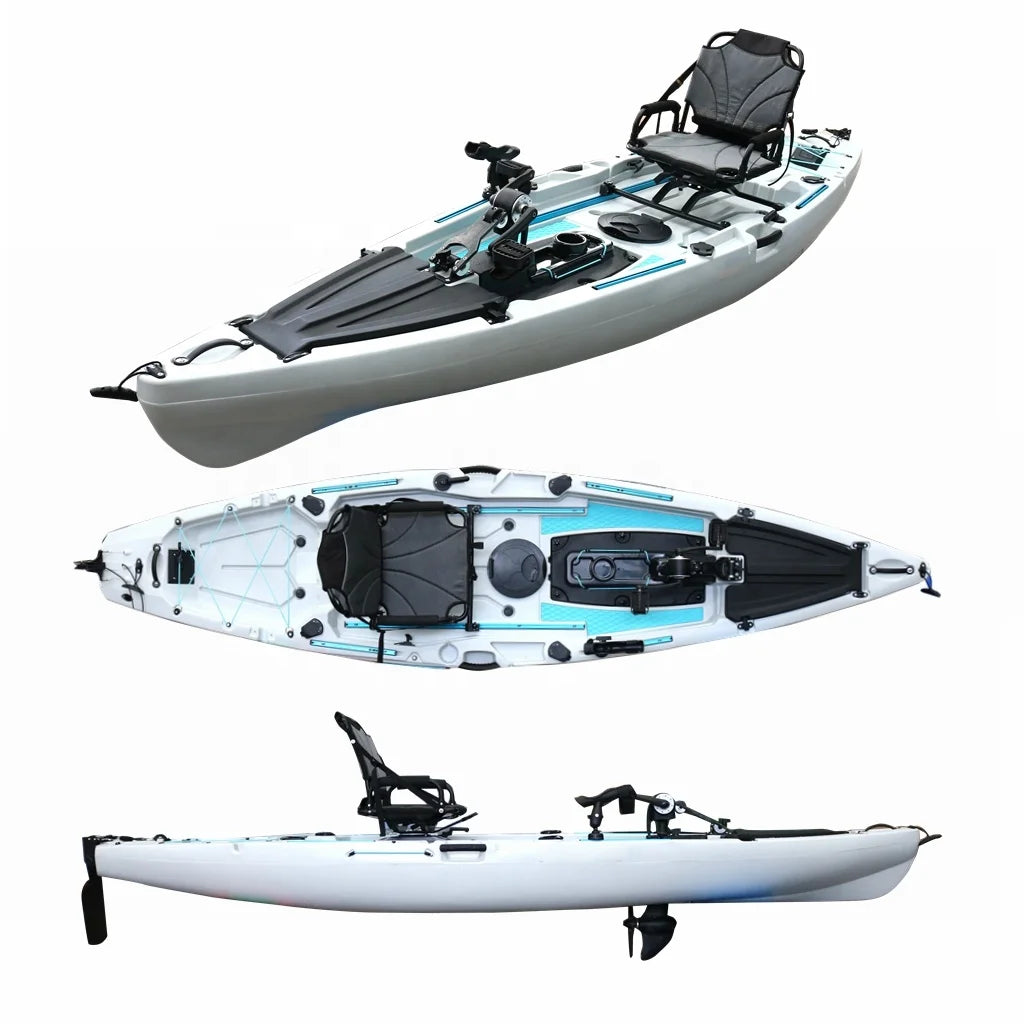12ft Single Person LLDPE Fishing Kayak Hot Sale Ocean Touring Rowing Boat Vicking Hard Plastic Pedal Kayak 3 Year Warranty