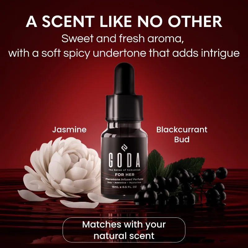 GODA Pheromones Perfume for Women The Original Long-Lasting Women's Fragrances Jasmine and Rose Vegan Cruelty-Free 15ml