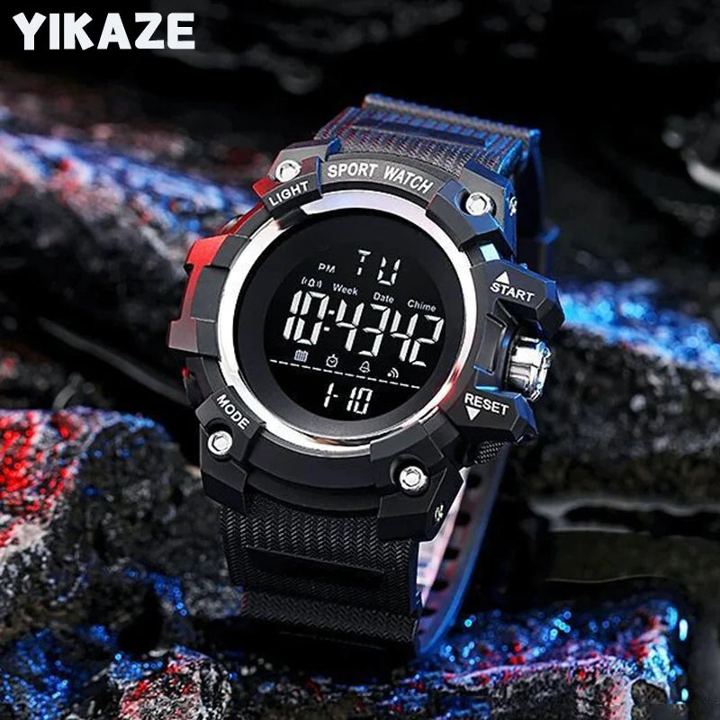 Military Men Watch Men's Digital Watches Sports Electronic Wristwatch 50MM Large Dial Clock Waterproof Sport Watch for Boy Child